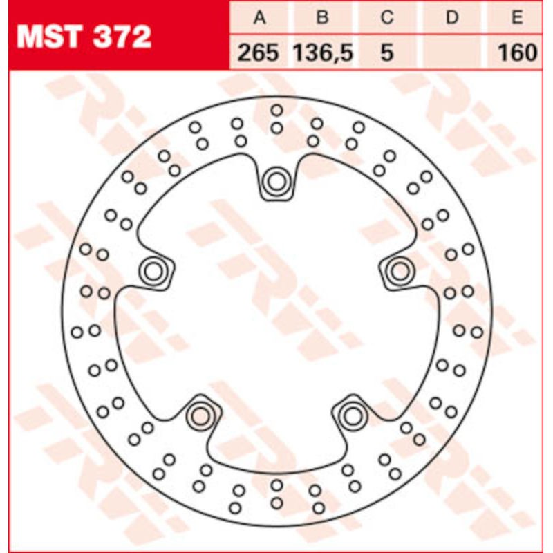 Disque de frein AR fixe TRW MST372 1