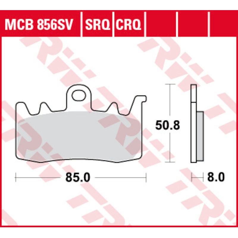 Plaquettes de frein AV route métal fritté TRW MCB856SRT