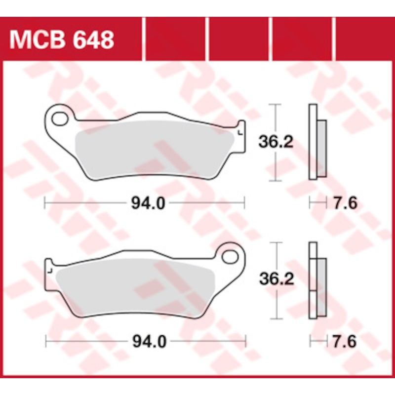 Plaquettes de frein AR multifonction céramique TRW MCB648