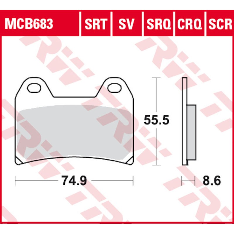 Plaquettes de frein AV route métal fritté TRW MCB683SRT