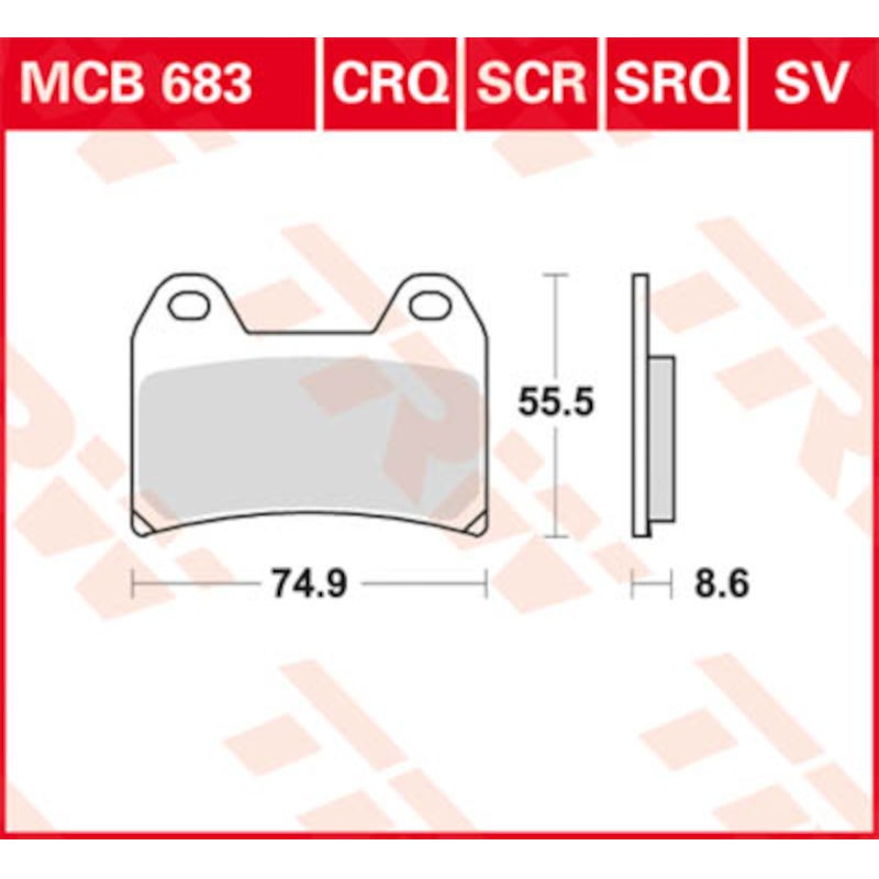 Plaquettes de frein AV route métal fritté TRW MCB683SV