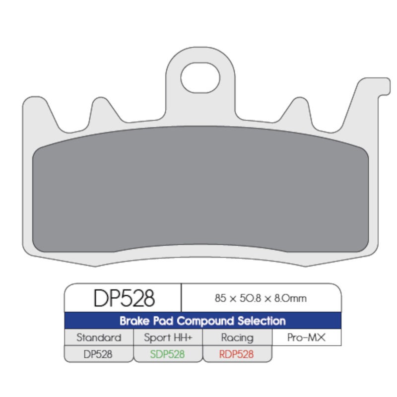 Plaquettes de frein AV métal fritté DP Brakes DP528