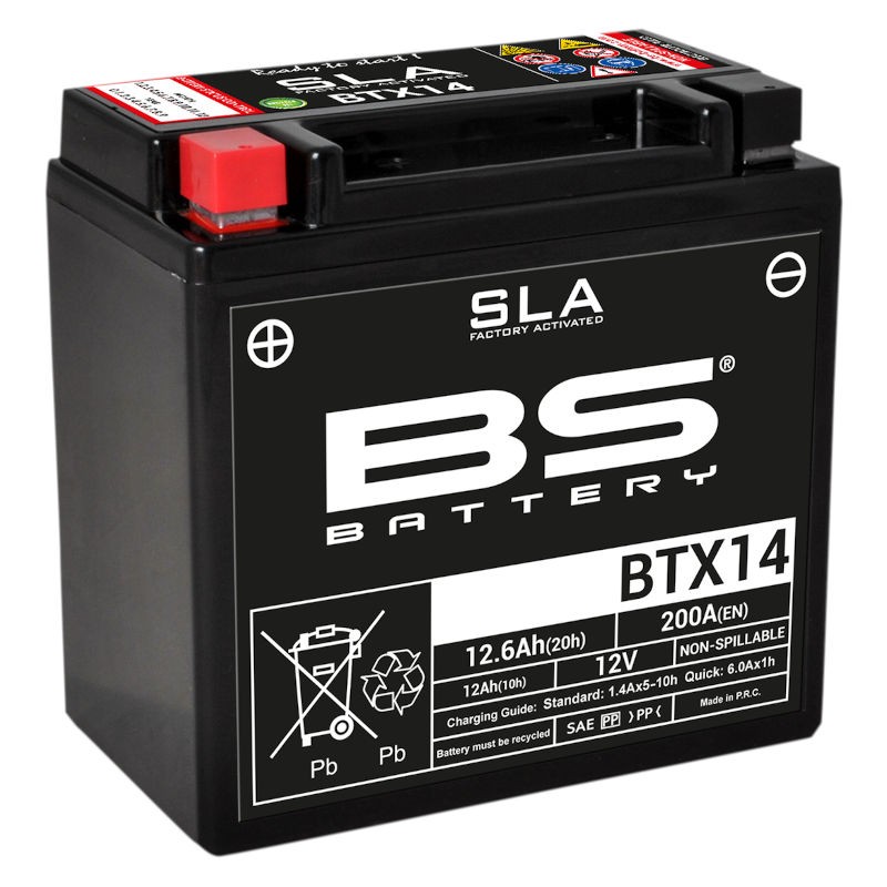 Batterie plomb BS Battery BTX14 prêt à l'emploi