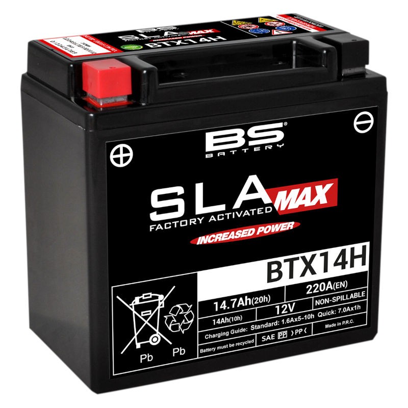 Batterie plomb BS Battery BTX14H SLA Max prêt à l'emploi