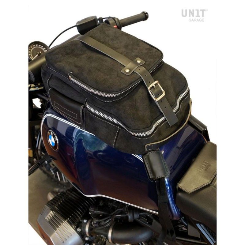 Sacoche de réservoir Unit Garage Suède Jet Black Nine T Store