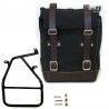Sacoche latérale tissu Noir lanières Marron + support droit BMW NineT image 1